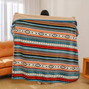 Axyaa Striped Print Double Layer Flannel Sofa Blanket for Warmth and Style