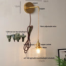 Axyaa Clear Glass LED Wall Lights with Pull Chain Switch