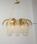 Axyaa Crystal Tassel Chandelier, Luxury Hotel Decoration in Golden/Chrome