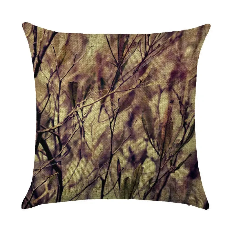 Axyaa Cartoon Pattern Linen Pillowcase - Home Sofa Decorative Cushion Cover