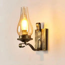 Axyaa Retro Industrial Iron Glass Wall Lamp for Restaurant Bedroom Living Room Lighting