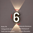 Axyaa 7W LED Wall Lamp Digit Number IP65 Modern Minimalism Style Aluminum Outdoor Light