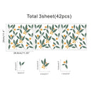 Nordic Green Leaves Wall Stickers by Axyaa for Home Decor
