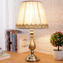 Axyaa Retro Copper Table Lamp with LED and Fabric Lampshade