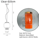 Axyaa Vintage Glass Pendant Lights - Retro Art LED Chandeliers for Home, Kitchen, Restaurant