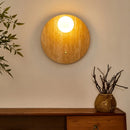 Axyaa Wabi Sabi LED Wall Lamps White Glass Yellow Travertine Light Fixture
