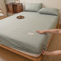 Axyaa Waterproof Washed Cotton Fitted Sheet Set