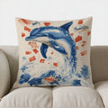 Blue Marlin Artistic Throw Pillow Cover by Axyaa - Sofa Bedroom Car Decor