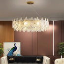 Axyaa French Cream Glass Chandelier Modern Minimalist Art for Living Room