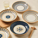 Axyaa 8-Inch Ceramic Japanese Dining Serving Plates, Set of 4