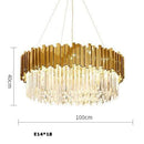 Axyaa Art Deco Crystal Tier Chandelier for Dinning Room