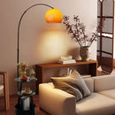 Axyaa Nordic Sunset LED Floor Lamp - Stainless Steel Curved Fishing Rod Design