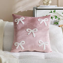 Velvet Bowknot Pillowcase Set for Cute Home Decoration by Axyaa