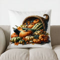 Axyaa Halloween Pumpkins & Wreath Decor Pillow Cover for Sofa, Bedroom, Car