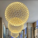Axyaa Spark Ball LED Chandelier Fixture - Modern Stainless Steel Pendant Lamp