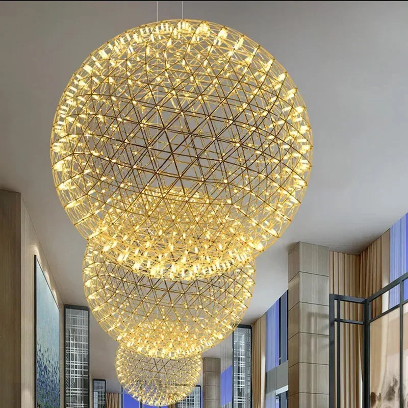 Axyaa Spark Ball LED Chandelier: Modern Loft Pendant Lamp for Home Decor Lighting