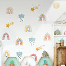 Axyaa Rainbow Boho Star Cloud Wall Sticker Nordic Decor Nursery Room Art