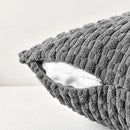 Axyaa Grey Boho Striped Corduroy Throw Pillow Covers for Farmhouse Couch