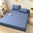 Axyaa Embroidered Milk Fleece Cotton Mattress Cover for Single Bed