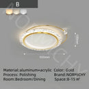Axyaa Gold Acrylic LED Round Ceiling Lamp - Modern Minimalist Nordic Chandelier