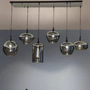 Nordic-Style Ash Glass Island Table & Pendant Lamp Set by Axyaa
