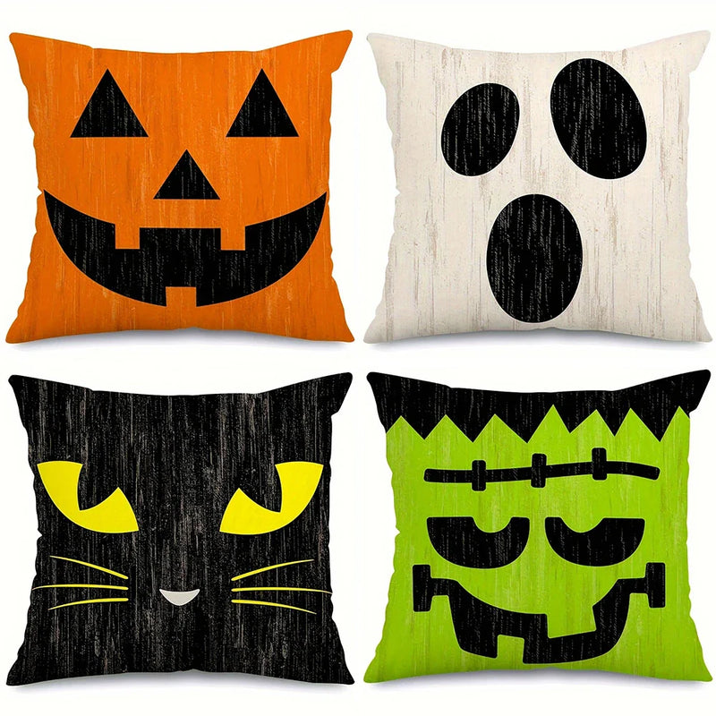 Halloween Expressions Pillow Cover for Party Decoration by Axyaa