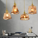 Nordic Retro Brass Glass Chandelier Axyaa LED Light Fixtures for Home, Restaurant & Cafe