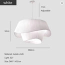 Axyaa Double Shade White Beige Silk Chandelier for Dining Bedroom