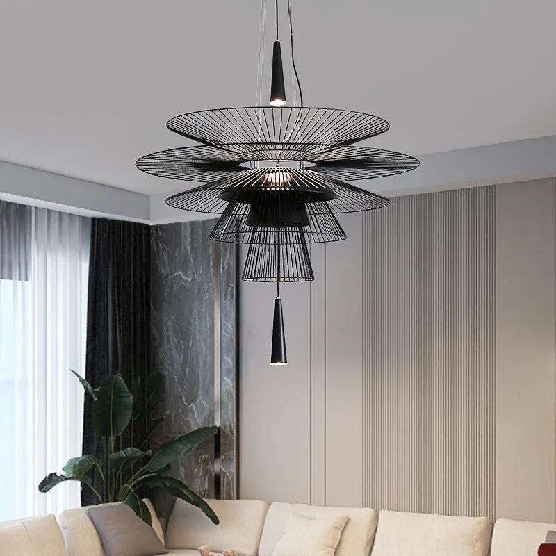Axyaa Luxury Black Gold Chandelier for Living Dining Kitchen Island