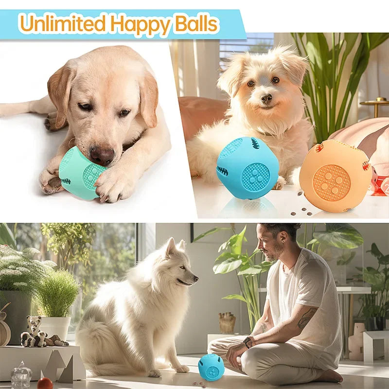 Axyaa Silicone Dog Toy Food Ball Interactive Slow Feeder Tooth Cleaning, Pet Supplies