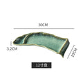 Axyaa 12-Inch Kiln Glaze Sushi Plate: Japanese Ceramic Tableware for Sushi and Cold Dishes