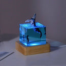 Axyaa Marine Whale Shark Diver Cube LED Table Lamp Resin Decorations Night Lights