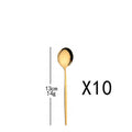 Axyaa Gold Flatware Set - 10Pcs Stainless Steel Dinnerware Cutlery Silverware