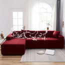 Axyaa Solid Color Waterproof Sofa Cover, Elastic Fabric, Full Bag Design