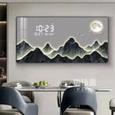 Axyaa Light Luxury Wall Clock with Digital Display and Silent Perpetual Calendar