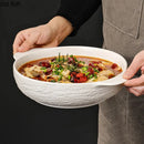 Axyaa Stone Pattern Ceramic Double Ear Soup Noodle Salad Bowl -  Brand Specific