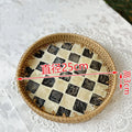 Axyaa Rattan Shell Checkerboard Tray: Creative and Natural Home Organizer