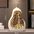 Axyaa Goldene Birne Keramik Skulptur Obst Deko Hohle Abstrakte Figur