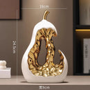 Axyaa Goldene Birne Keramik Skulptur Obst Deko Hohle Abstrakte Figur