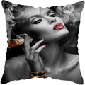 Axyaa Purple Diamond Lips Decor Pillow Cover for Home, Hotel, and Car Sofa Bed