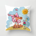 Axyaa Fox Cartoon Pillowcase for Sofa 45*45 Throw Pillow Cover Decoration
