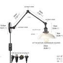Axyaa Black Vintage Wall Lamp with White Glass Shade, Industrial Loft Style