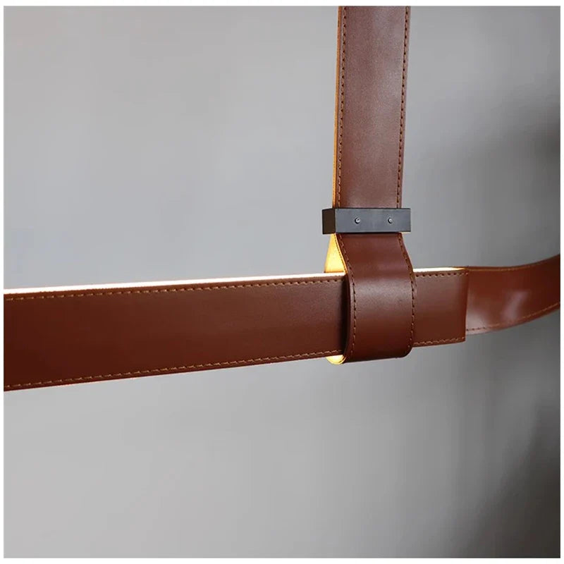 Axyaa Leather Belt Island Counter Pendant Lamp