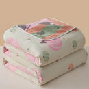 Axyaa Cotton Gauze Throw Blanket, AB Side Towel for Home, Travel & Kids