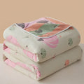 Axyaa Gauze Cotton Throw Blanket with AB Side, Ideal for Home, Baby, and Travel