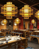 Axyaa Bamboo Woven Chandeliers: Southeast Asian Style LED Lighting for Home Decor
