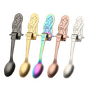 Axyaa Stainless Steel Love Spoon Titanium Mug Hanging Side Spoon - Creative Coffee Stirrer