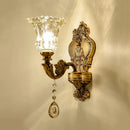 Axyaa Crystal Wall Sconce Modern Bedroom Living Room Light Glass Lamp