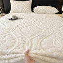Axyaa Taffeta Velvet Jacquard Bed Cover - Winter Warm Anti-Static Fitted Sheet