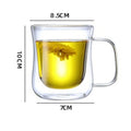 Axyaa Double Wall Glass Coffee Cup Handle Drinkware High Borosilicate Heat-resistant